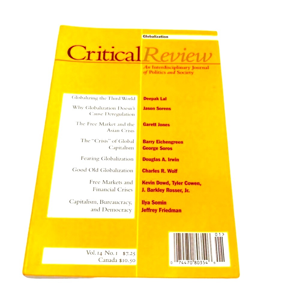 Critical Review: Vol. 14 No.…